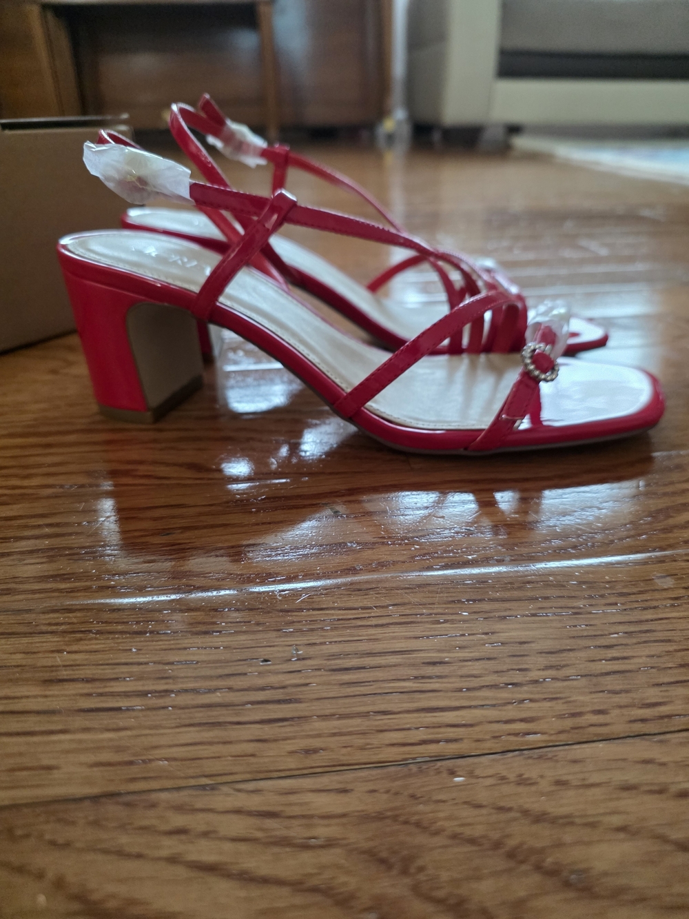 J. Crew Bright Red Patent Strappy Sandals - Picture 3 of 12